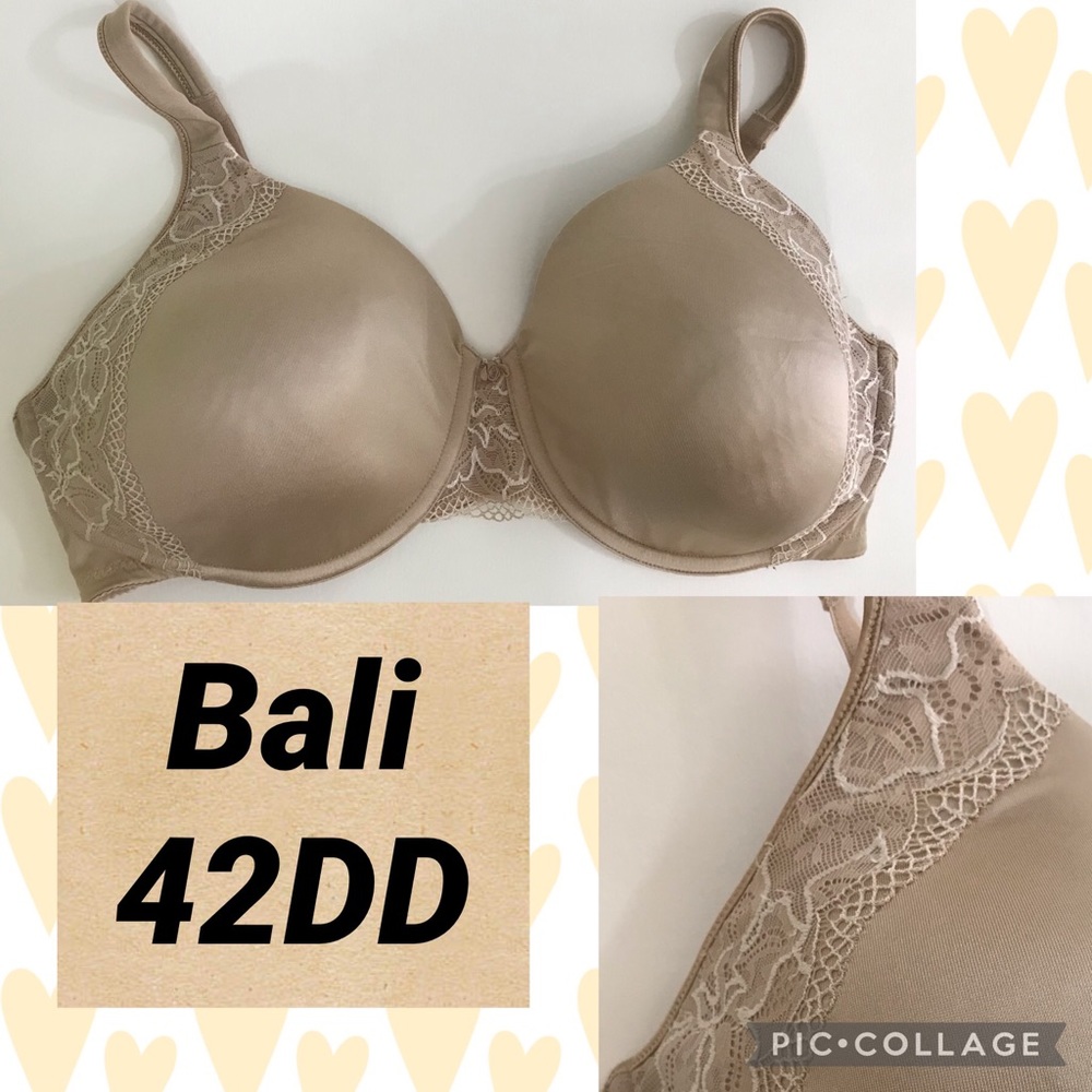 Bali 42DD full coverage beige lace bra